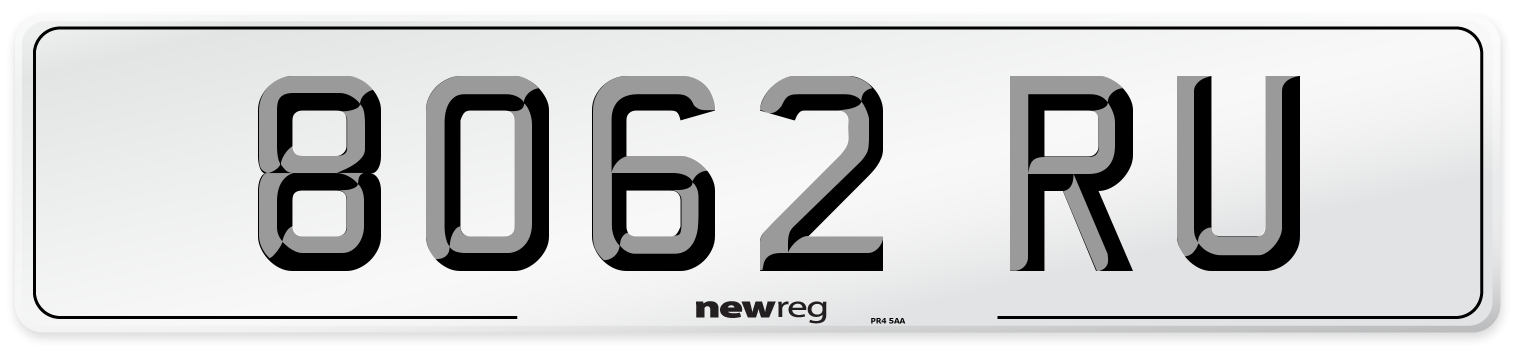 8062 RU Number Plate from New Reg